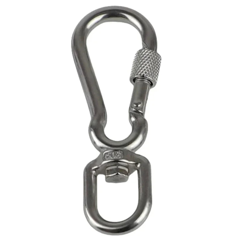 Stainless Steel Hook with Swivels for Dog Collar Carabiner with Swivels Joint Bolted Carabiner for Pet Leashes/Camping Tent