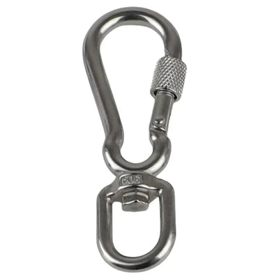 Stainless Steel Hook with Swivels for Dog Collar Carabiner with Swivels Joint Bolted Carabiner for Pet Leashes/Camping Tent