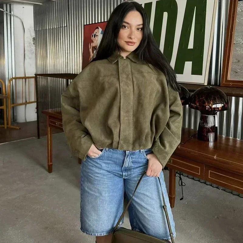 Women’s jackets spring chic elegant outerwear loose warm coat youth fashion