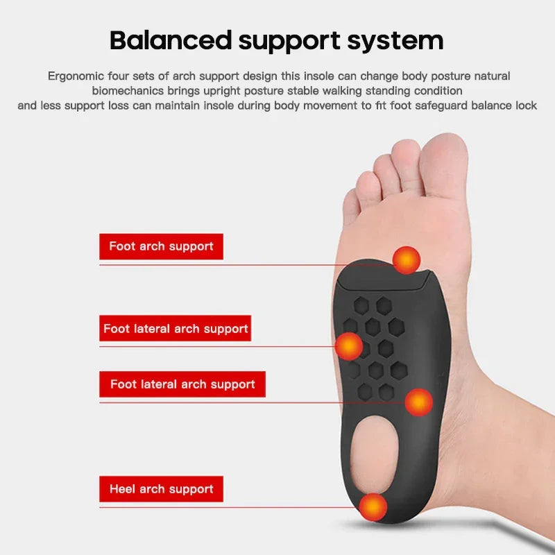 Flat Foot O-shaped Legs Arch Support Plantar Unisex Large Size Insole for Fasciitis Shoes Orthopedic Insoles for Flat Feet Pad