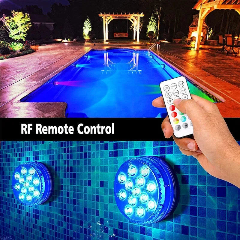 13LEDs Pool Light Underwater Swimming Pool Lighting Updated Submersible Light IP68 Outdoor Spotlight for Aquarium Fish Tank Pond