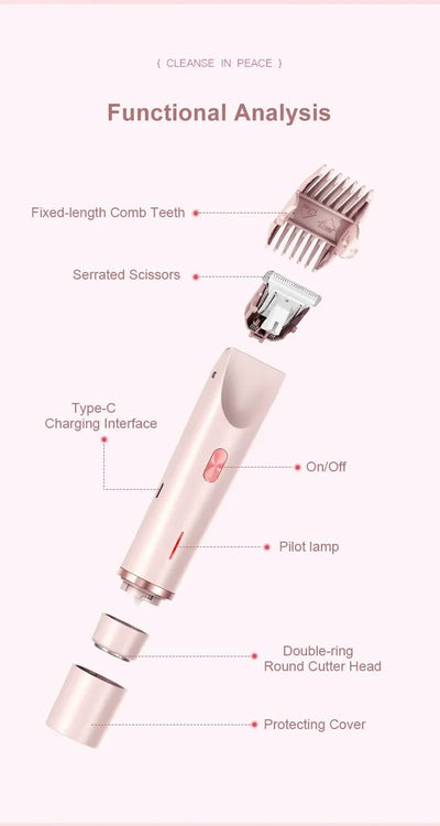 Electric Razors for Women 2in1 Bikini Trimmer Facial Mustache Shavers for Ladies Body Underarms Legs Portable Painless Epilator