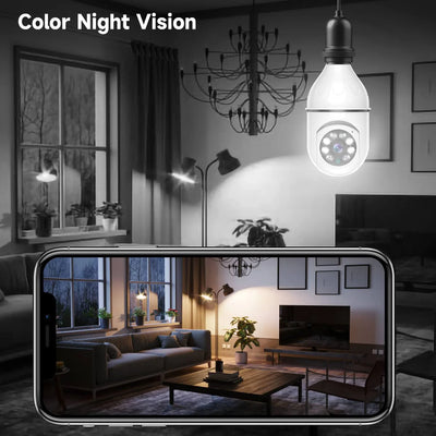 Wireless Bulb Camera Wifi E27 Bulb Camera 360 degree WiFi Security Camera Full-color High-definition Night Vision