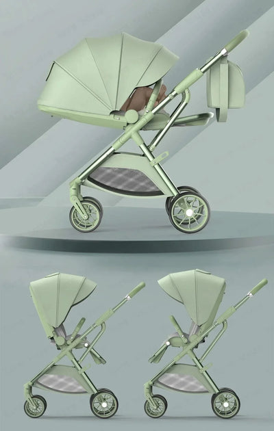 Portable High-view Baby Stroller Two-way Portable Baby Stroller Foldable Children's Four-wheel Baby Stroller 0-3 Years Old