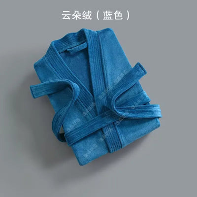 Women Towel Bathrobe 100%Cotton Long Thick Absorbent Terry Bath Robe Kimono Men LightWeight Waffle Solid Dressing Gown Sleepwear