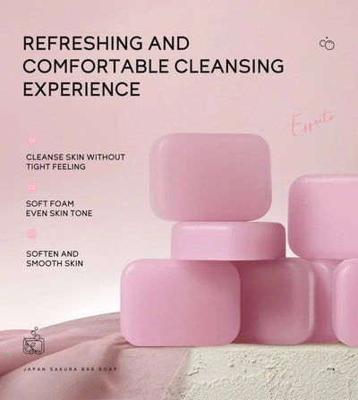 LAIKOU Sakura Facial  Body Whitening Soap Reduces Acne Dark Spot Deep Cleaning Cutin Brightening Skin 90g