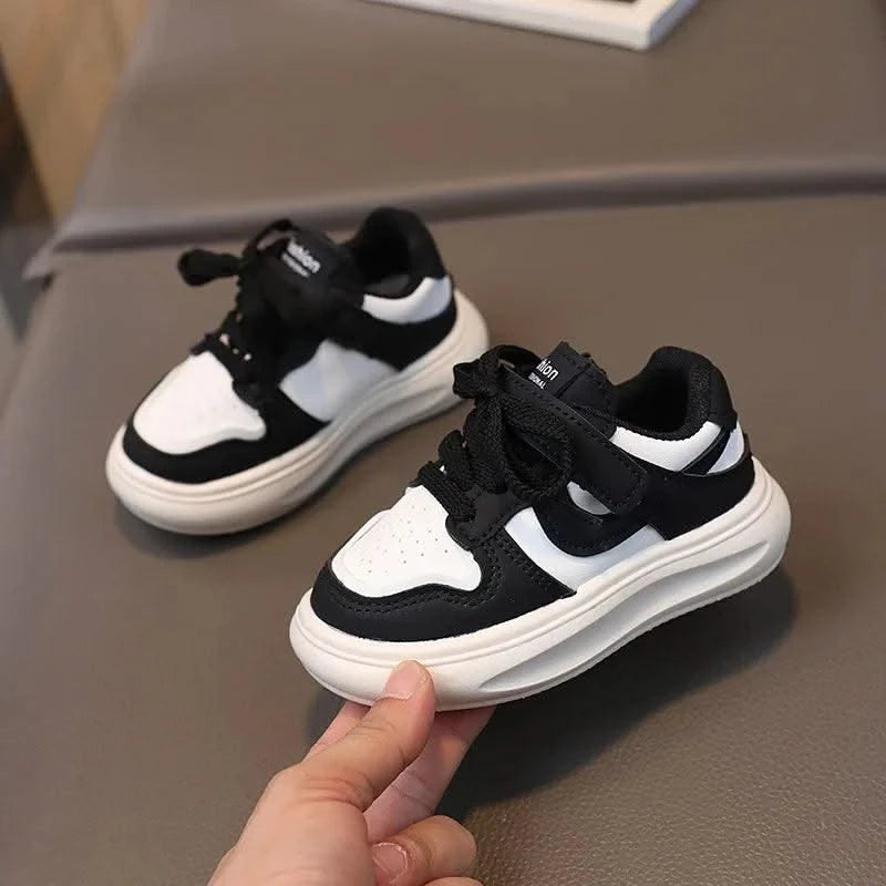 Children's Sports Shoes Girls 2025 Spring Autumn New Leather Shoes PU Leisure Soft Soled Boys Sneakers Baby Girl Casual Shoes