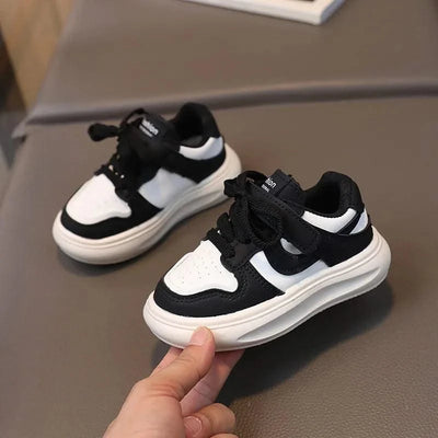 Children's Sports Shoes Girls 2025 Spring Autumn New Leather Shoes PU Leisure Soft Soled Boys Sneakers Baby Girl Casual Shoes