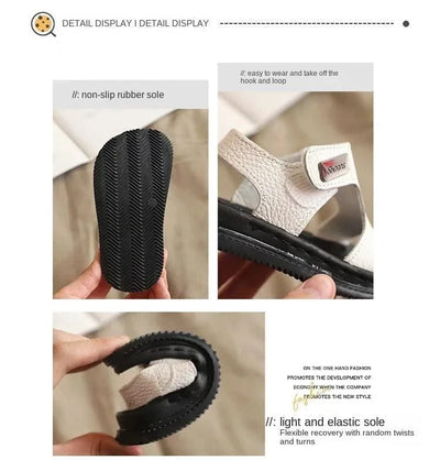 Children's Sandals Fashion Boys' New Summer Middle and Small Children's Soft Sole Baby Anti slip Open Toe Beach Shoes