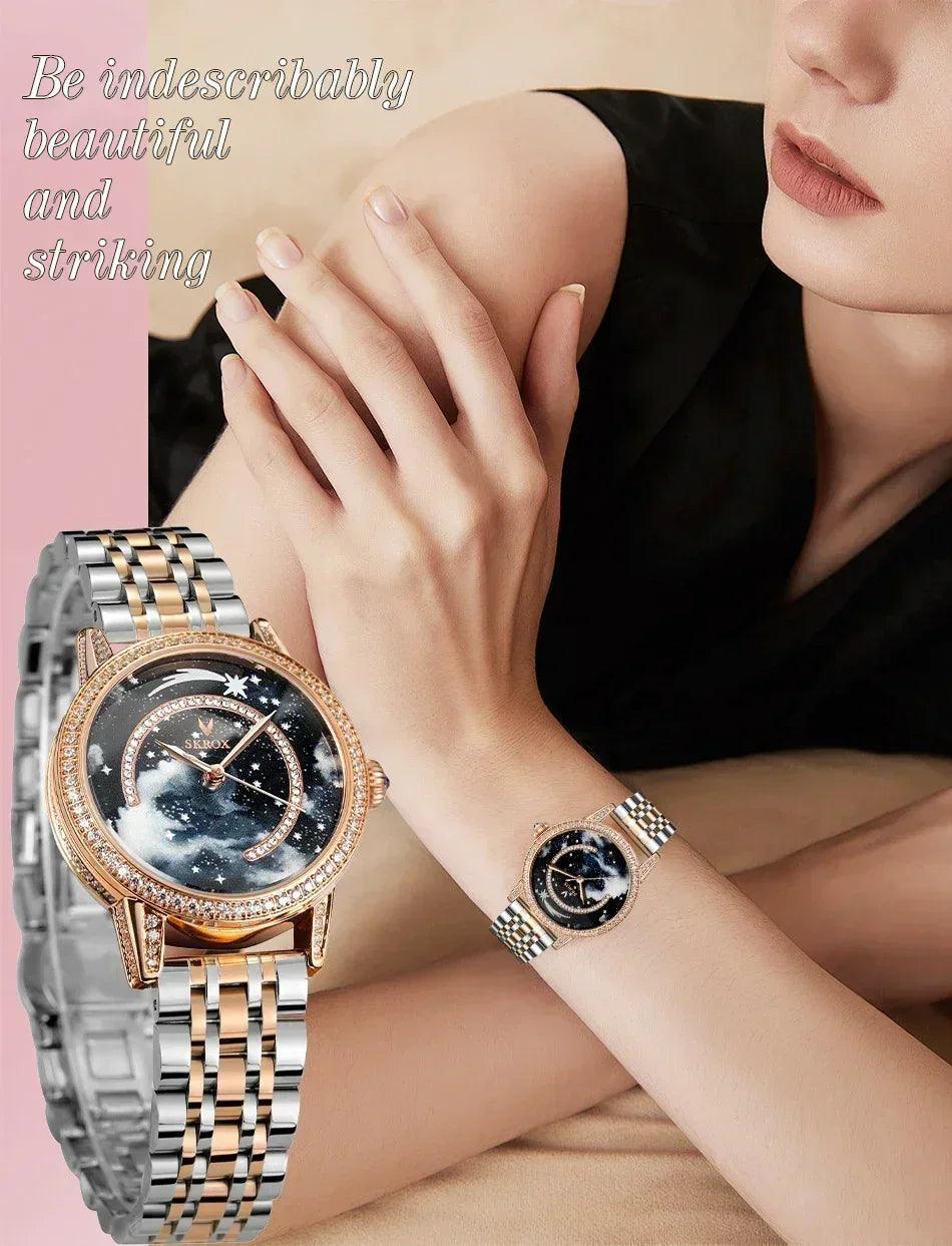 2024 high end luxury diamond watch women mechanical automatic movement ladies watches stainless steel fashion women’s