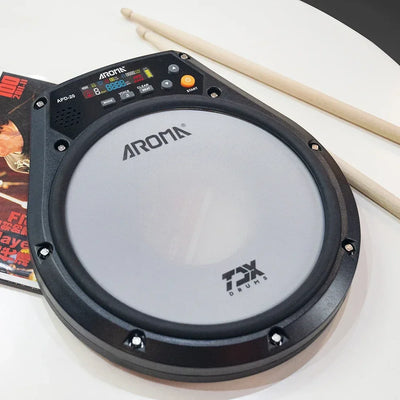 AROMA APD-20 Electronic Drum Dumb Drum Beating Board Percussion Instrument Electronic Mute Drum Pad Vocal Metronome Training Pad