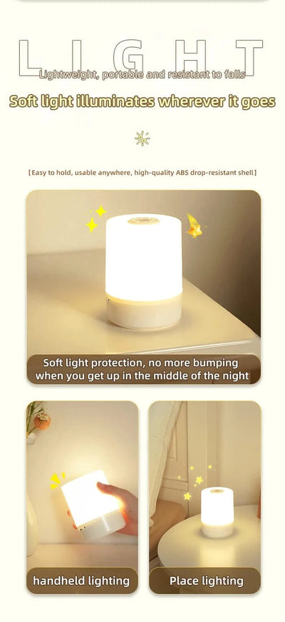 LED Night Lights USB Portable Bedside Lamp Touch Stepless Dimmabl LED Table Lamp for Bedroom Decor Sleeping Night Light Kid Gift