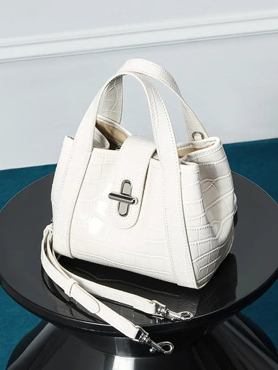 New 2025 Women Split Leather Tote Bag Designer Bucket Bags Handbag Female Shoulder Composite Bag Crossbody Shopping Bag