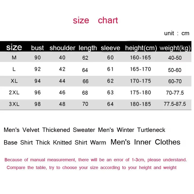 New Turtleneck Sweaters Men Autumn Winter Thick Knitted Sweaters Added Velvet Solid Color Casual Base Pullovers