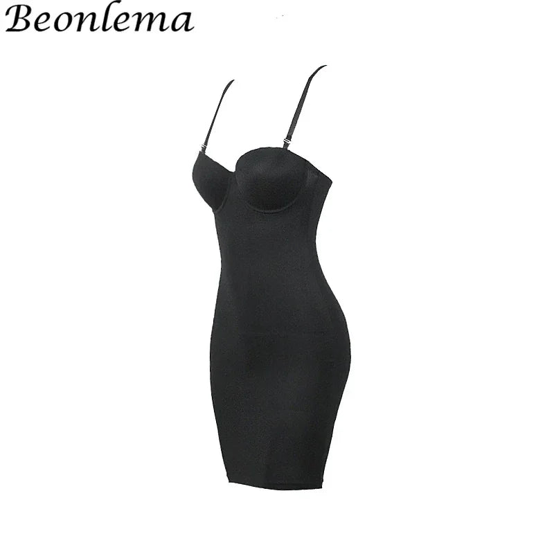 Shapewear Women Sexy Dress Control Slips Dress With Bra Push Up Slimming Sheath Underwear Body Shaper Waist Trainer Corset