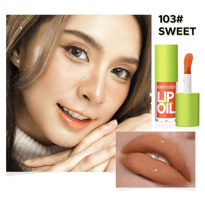 Beauty Glazed Rare Bright Lustrous Lip Essence Moisturizing Shine Shimmer Plumping Lip Tint  Care Oil Gloss for Lip Enhancement
