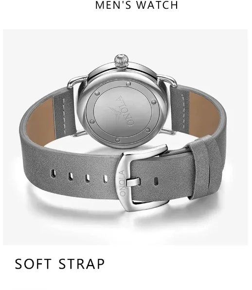 high-end Men's Watch Light Luxury Brand Business Trend Simple Leisure Belt Waterproof Meale Fashion Quartz Watches ﻿ Gift