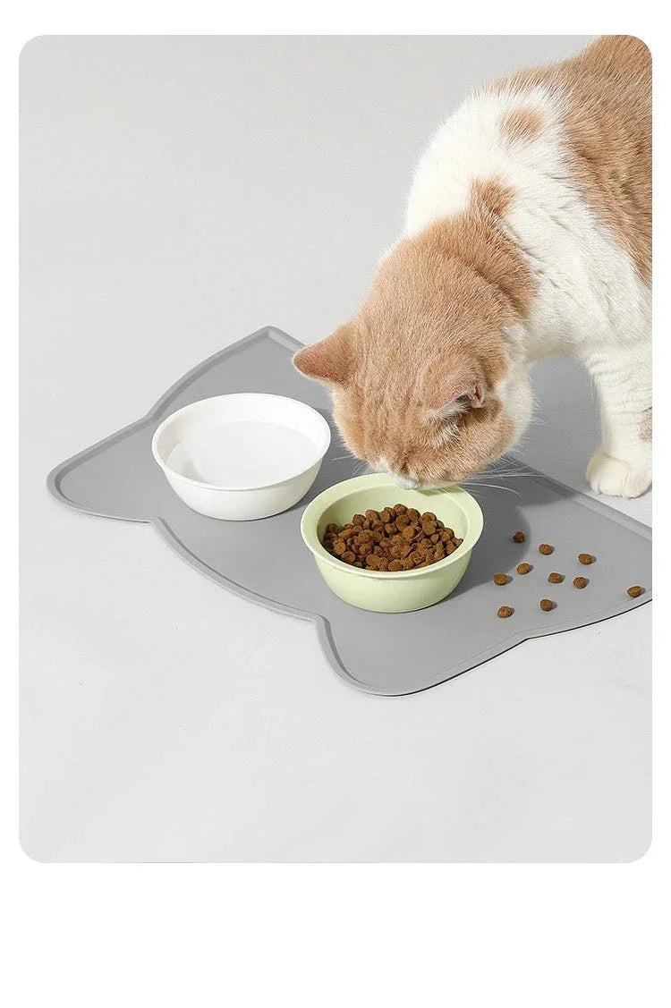 Pet Silicone food Mat Portable heat insulation Waterproof Non-Slip Feeding Mat Slow feeder Bowl Pad Cushion Cat Dog Pet supplies