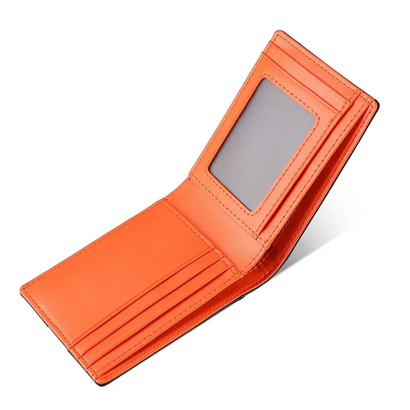 Mens genuine leather card holder wallet with AirTag tracker