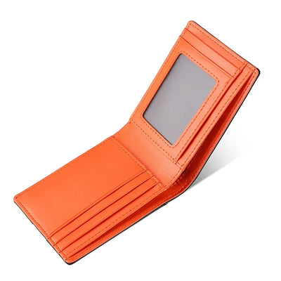 Mens genuine leather card holder wallet with AirTag tracker