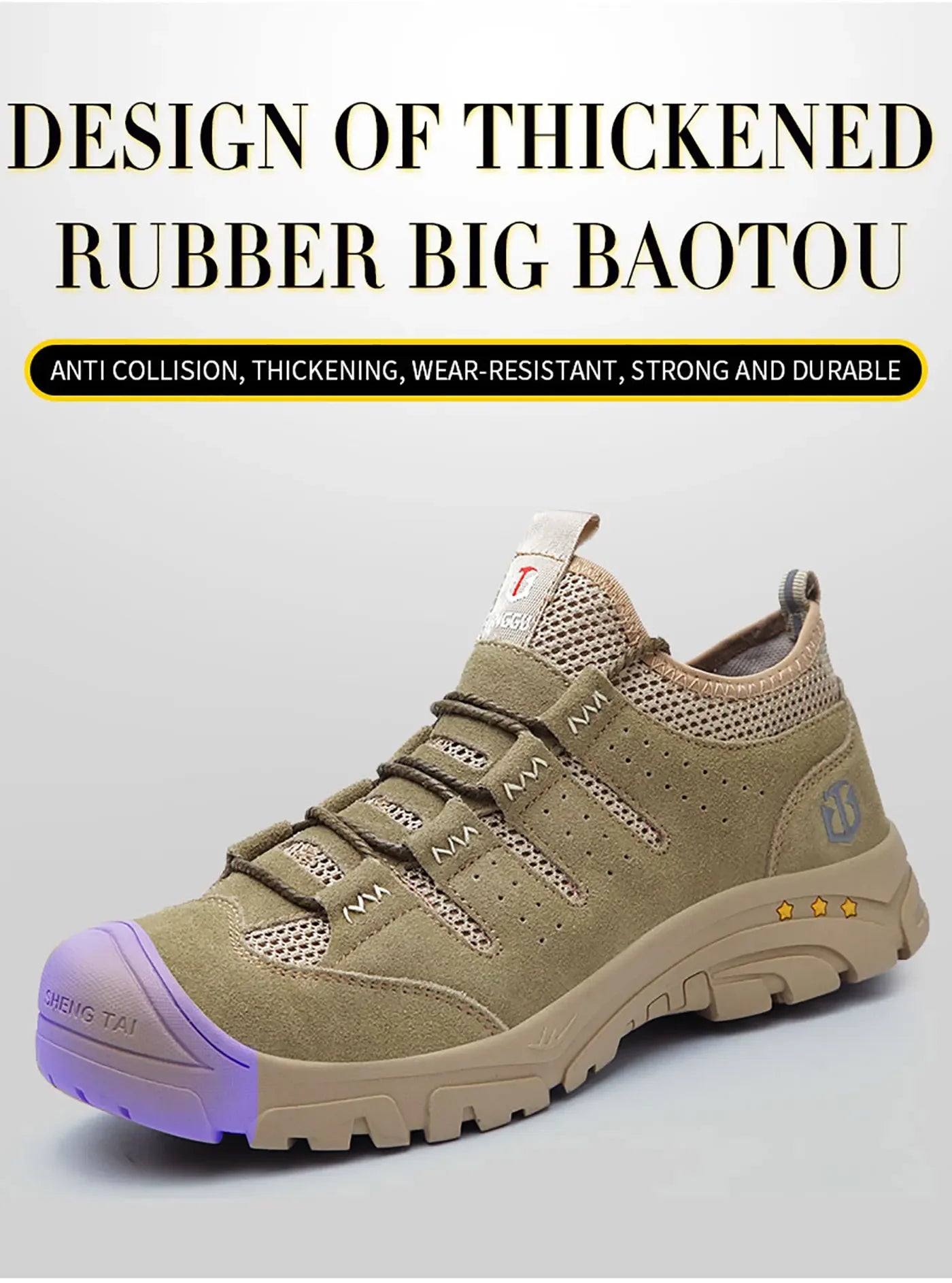 Men's safety shoes are impact resistant, puncture resistant, soft, comfortable, breathable, non slip, and lightweight work shoes