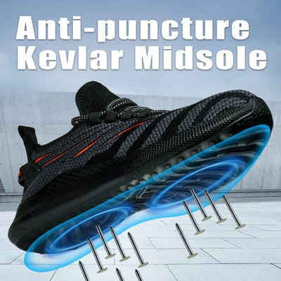 Men Safety Shoes For Work Safety Boots Protect Breathable Anti-smash Steel Toe Sport Work Sneakers Construction Security Boots