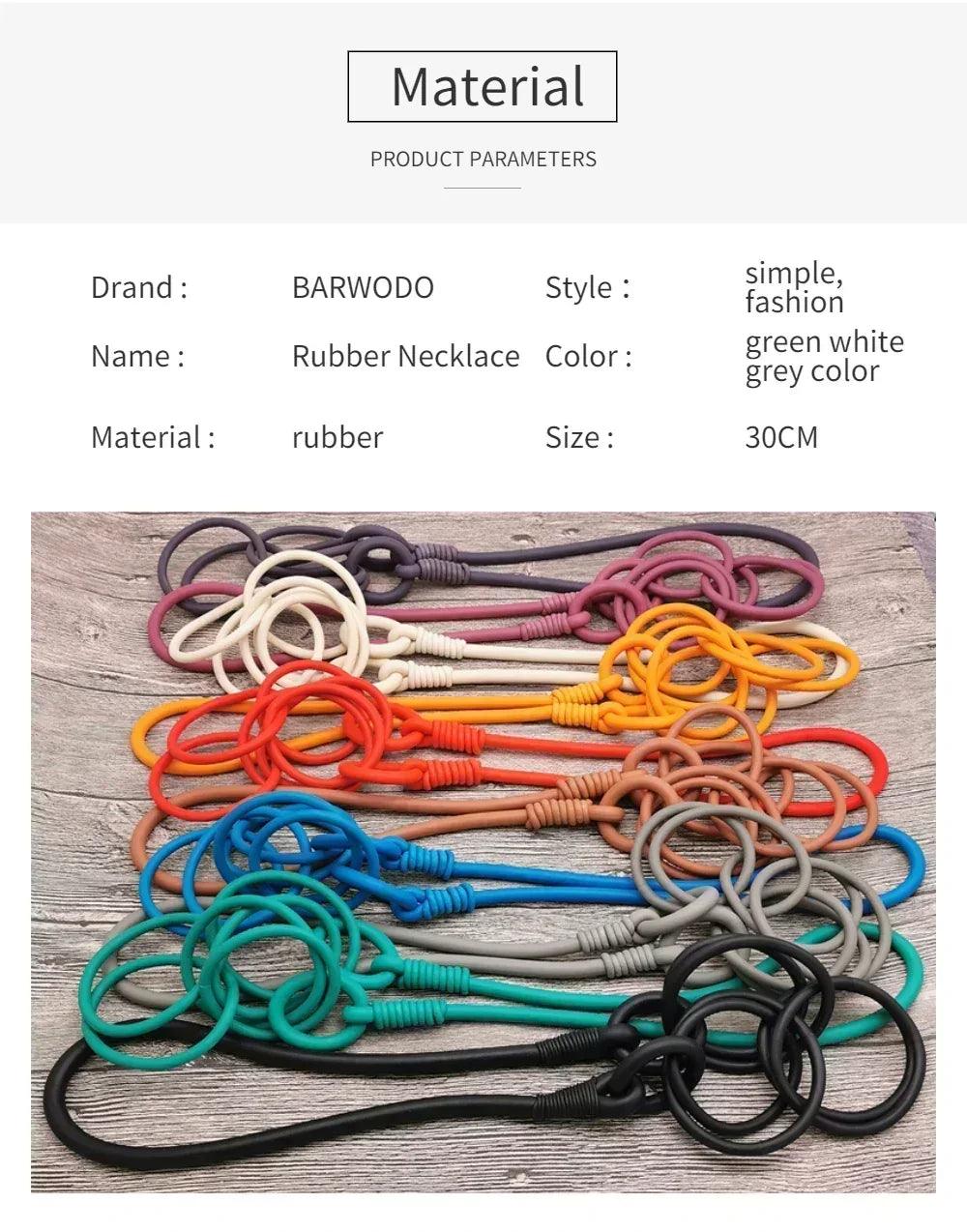 Barwodo new rubber chain necklace for women simple handmade elasticity jewelry sweater chains party accessories luxury