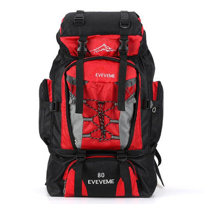 80L Climbing Backpack Large Capacity Trekking Backpack Adjustable Strap Mountain Climbing Rucksack Travel Accessories