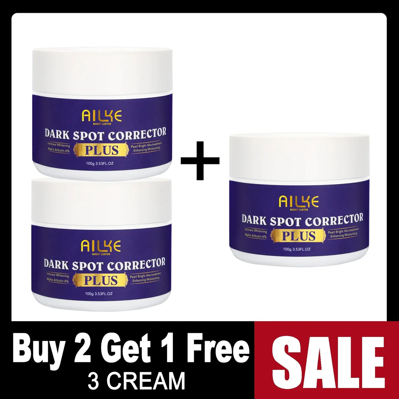 AILKE Premium Skin Lightening Cream - Dark Spot Corrector for Uneven Skin Tone - Face, Body, Underarm, Knees, Elbows, Knuckle