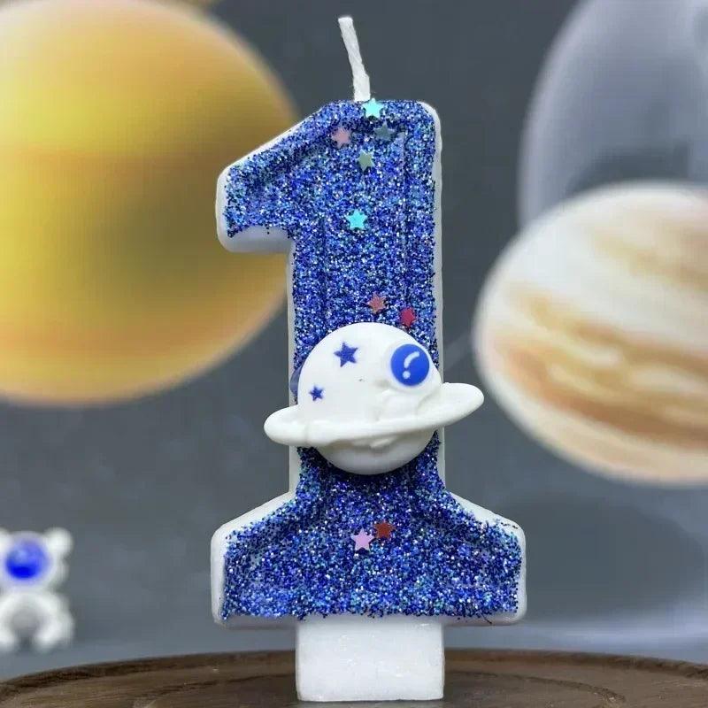 Number candle blue creative birthday cake candle,use for party and wedding decoration mother’s day graduatio