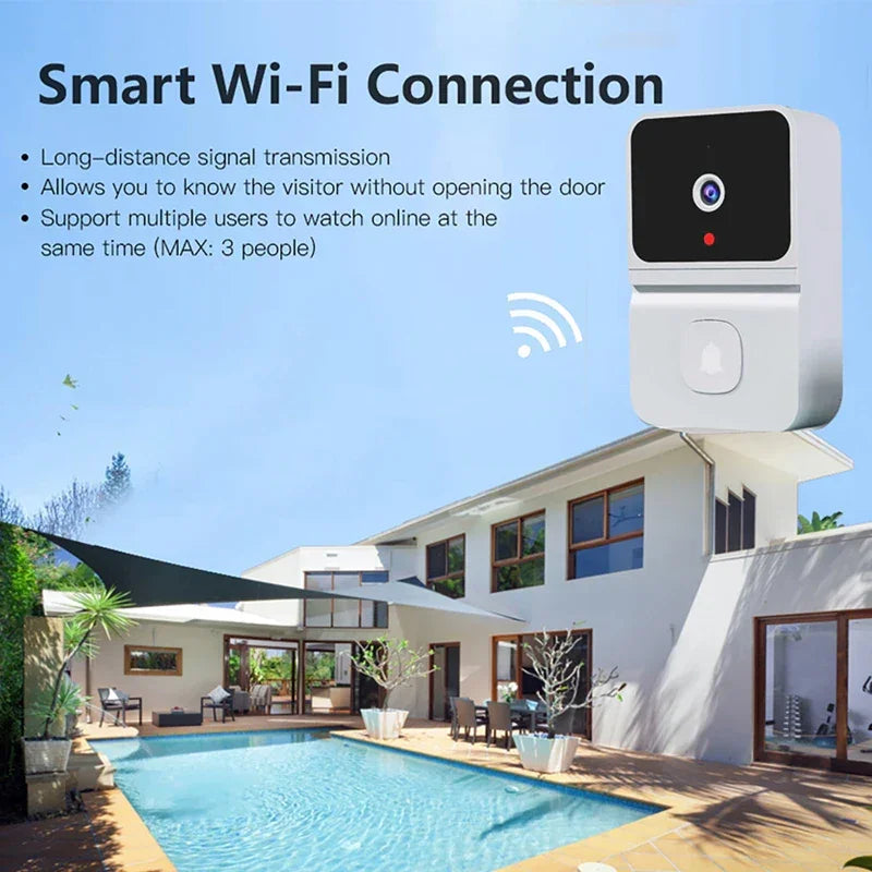 Wireless Doorbell WiFi Outdoor HD Camera Security Door Bell Two-way Audio Night Vision Video Intercom For Home Monitor Doorbell