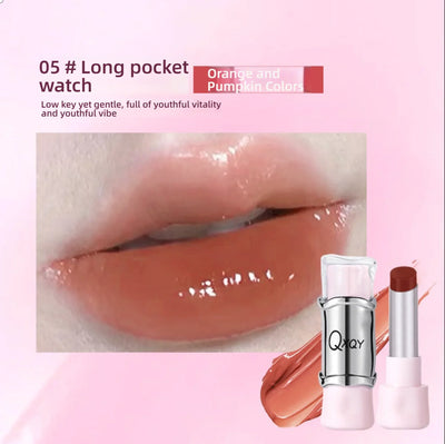 QXQY GLOSSY JELLY LIPSTICK - Mirror Shine, Moisturizing & Long Lasting, Nude Lip Gloss for Plump Brightening Lips (No Makeup Loo