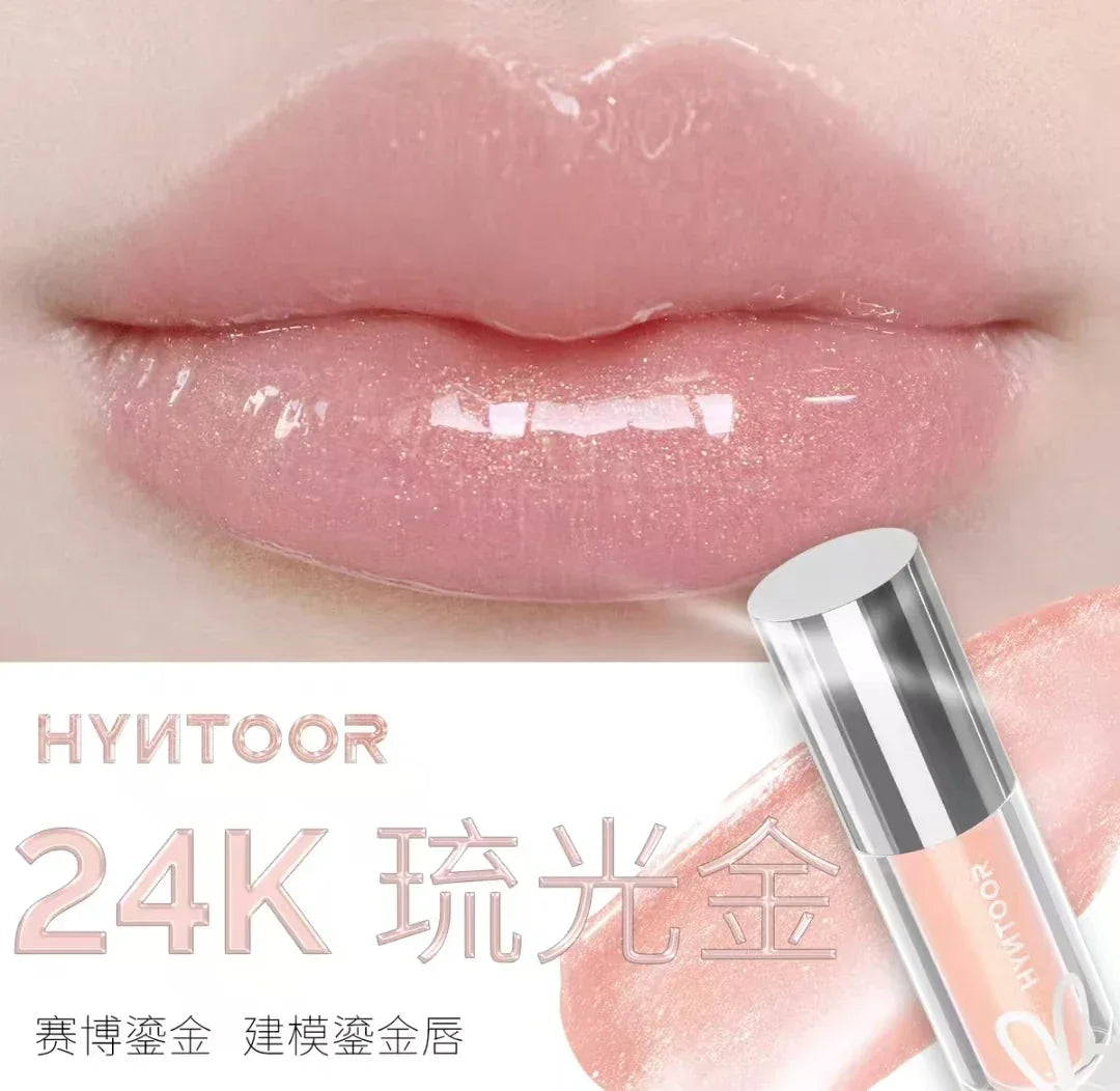 HYNTOOR Lip Gloss Shiny Shimmer Mirror Hydrating Moisturizing Water Shine Lipstick Nourishing Care Dewy Lip Makeup