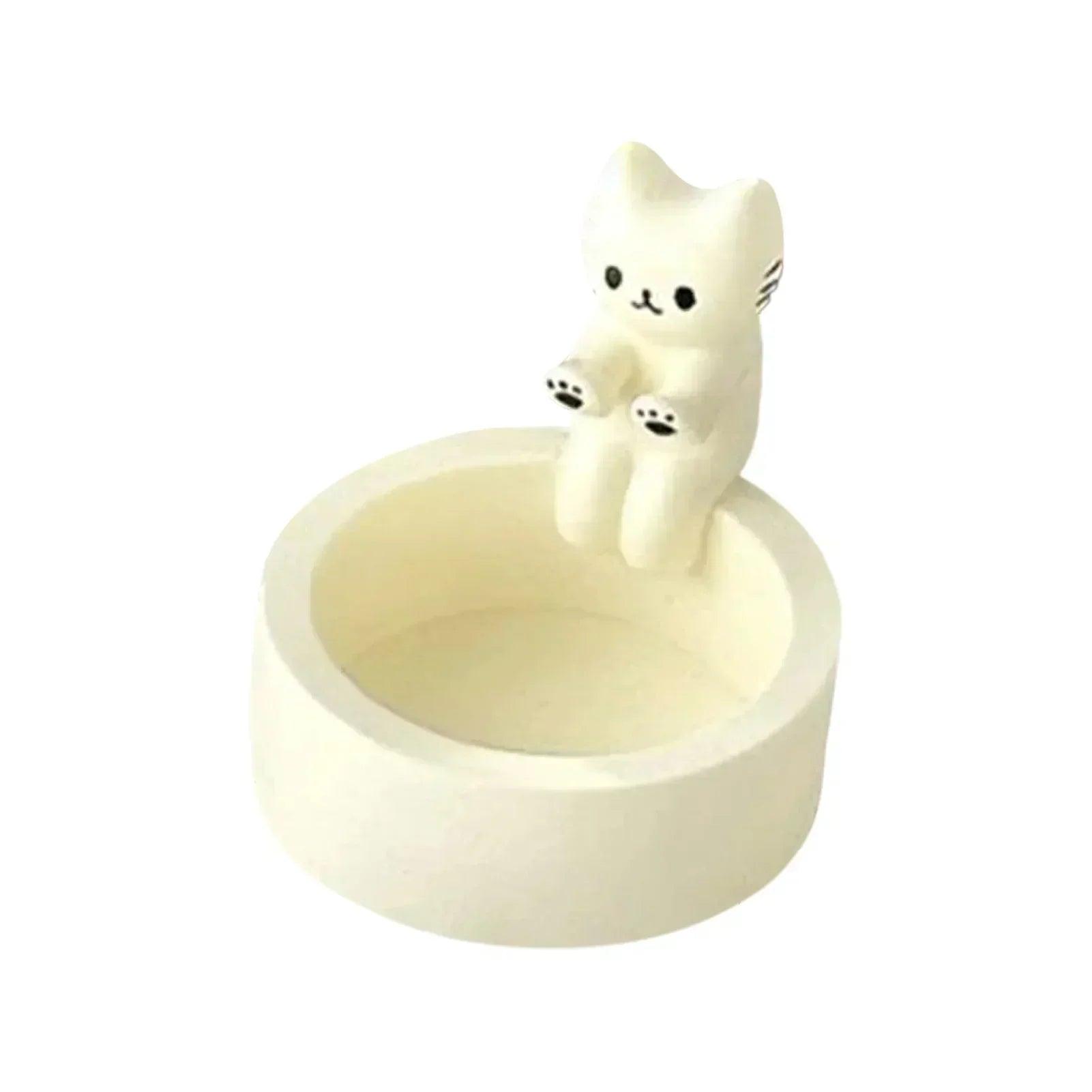Cartoon cat candle holder tea light office home desktop decorative ornaments cute candlestick craft decoration