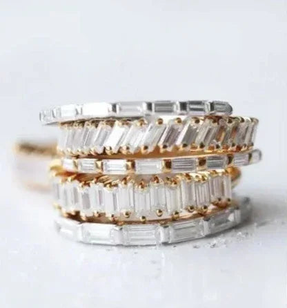 Ailmay Sparkling Round CZ Rings Real 925 Sterling Silver  Silver Simple Luxury For Women Classic Wedding Statement Jewelry