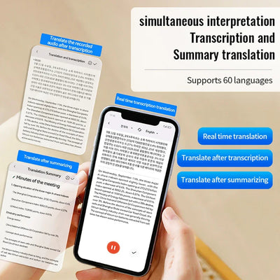 Digital Voice Control Recorder HD Noise Reduction Voice Activated Recorder with Real-Time Transcription & Translation Device