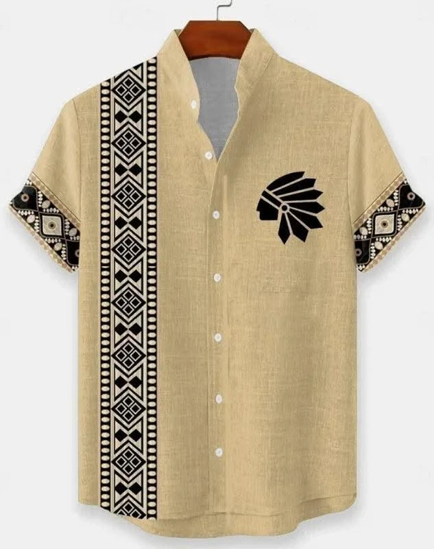 Men's New Linen Hawaiian Shirt 3D Fashion Short Sleeve Casual Urban Trend Summer Comfort Vacation