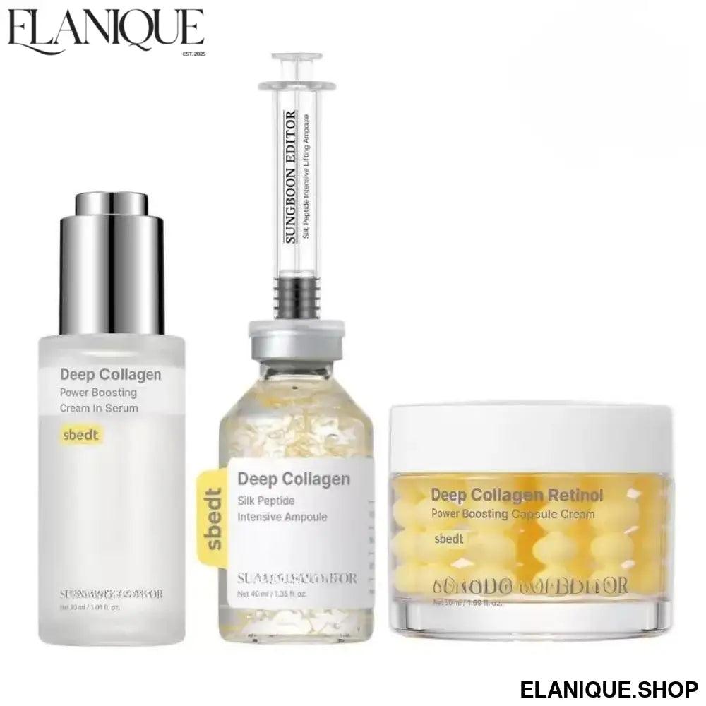 Korean Silk Collagen Peptide Serum Set – Deep Moisturiser & Retinol Capsule Cream