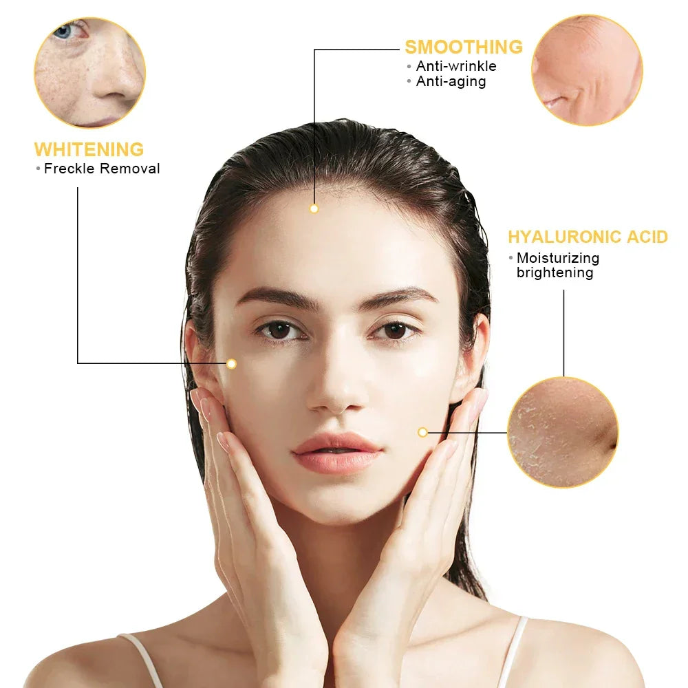 Niacinamide Face Serum 24K Gold Hyaluronic Acid Essence Whitening Dark Spot Corrector Facial Serum Skin Care Products