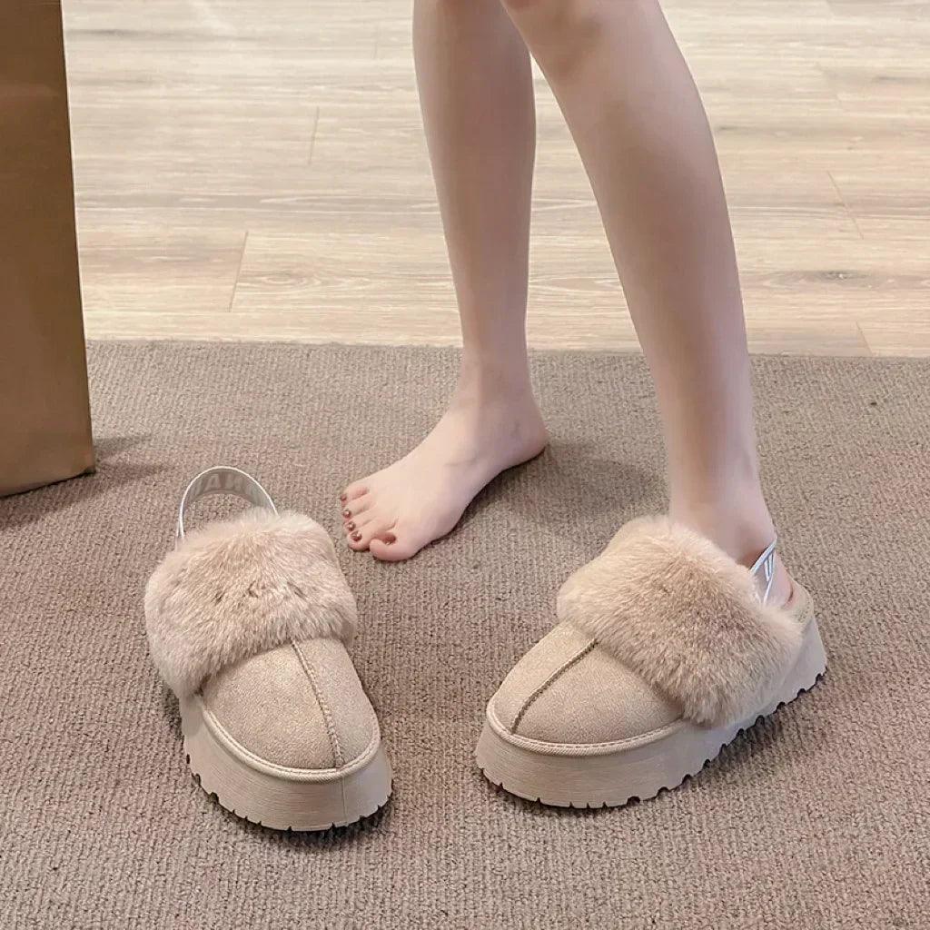 2024 new winter snow boots for women - fur lined with thick fleece and warm cotton