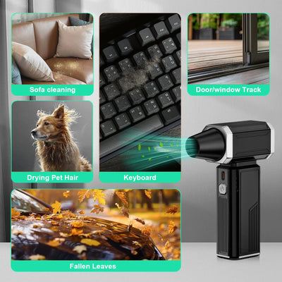 130,000RPM Compressed Air Duster Cordless Dust Cleaner, Replaces Air Cans, 7500mAh Rechargeable Air Blower for Computer Keyboard