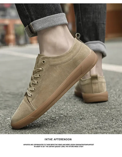 Summer New Fashion Casual Leather Shoes Lace-up Comfortable Men's Oxford Shoes Outdoor Soft Dress Shoes Non-slip Sports Shoes