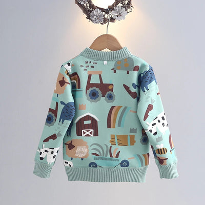 ﻿ Boys' and Girls' Sweaters Thickened Autumn/Winter New Fashionable Children's Knitted Sweaters Girls' and Boys' Tops
