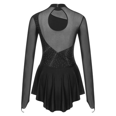 Women Modern Lyrical Dress Camisole Dance Costume Ballet Asymmetric High-Low Mesh Skirted Sleeveless Leotard Gymnastic Dancewear