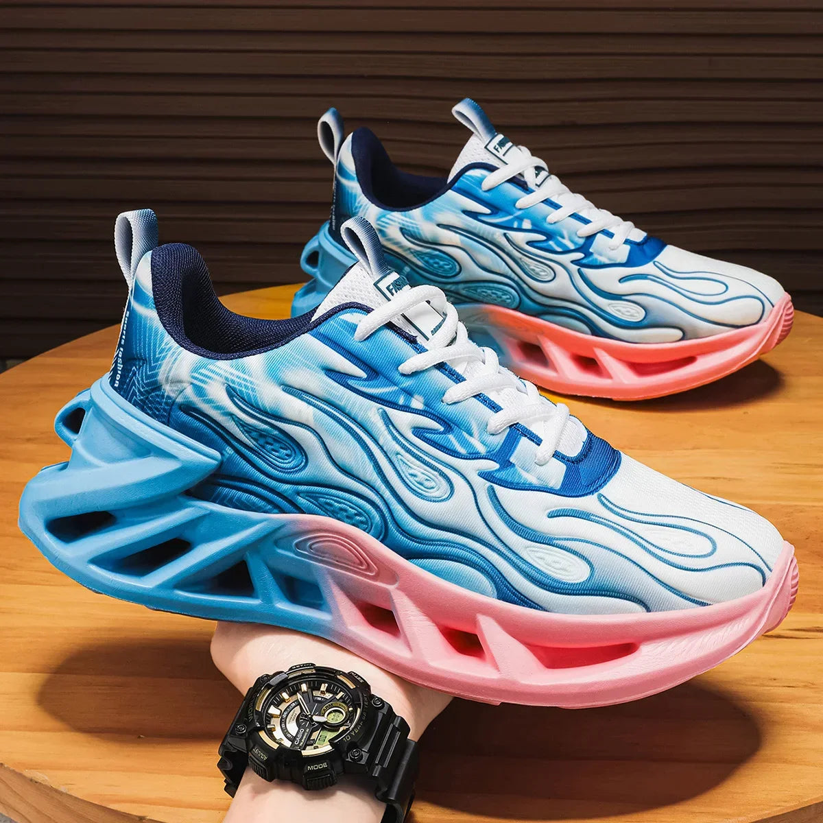 New women's running shoes, mesh breathable running shoes, casual sports shoes, soft soled blade shock-absorbing shoes