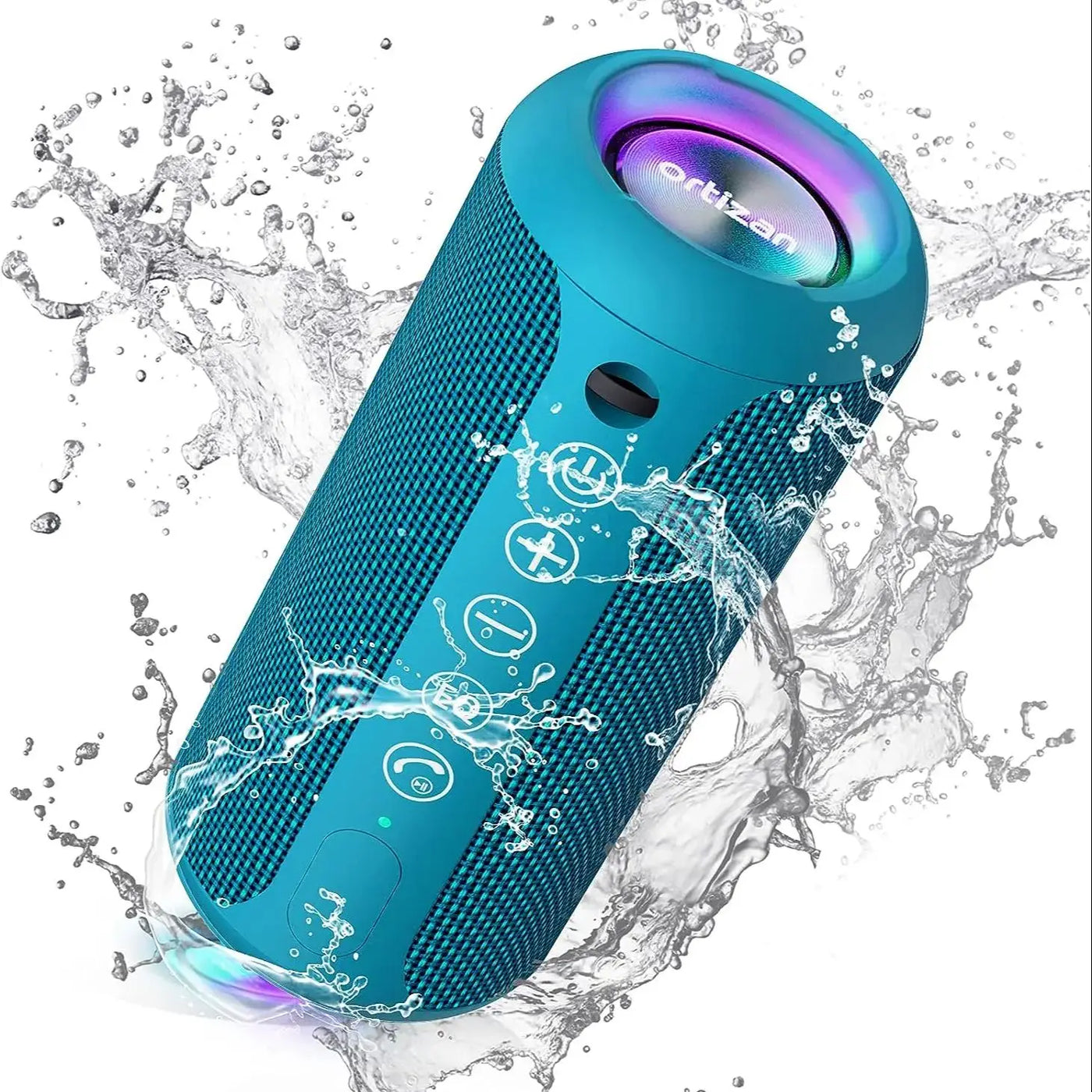 Ortizan Portable Party Speaker with Beat-Synced RGB Light, Powerful Sound and Deep Bass,TWS Stereo Pairing,IPX7 Waterproof