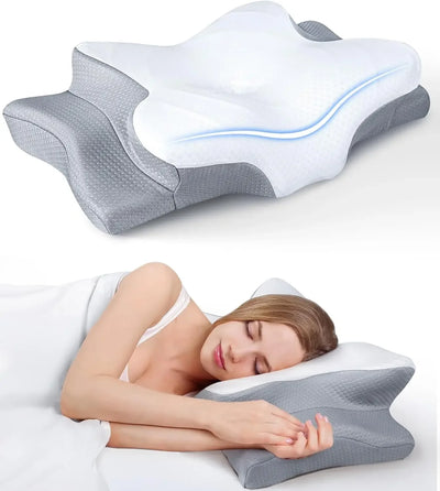 Ergonomic Contour Memory Foam Pillows Ultra Pain Relief Cooling Pillow for Neck Support Adjustable Cervical Pillow Cozy Sleeping