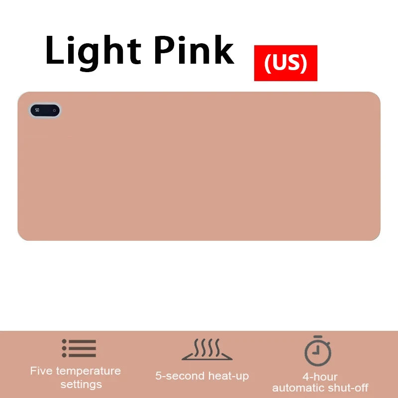 Warm Desk Pad Desk Hand Warmer Touch Control 5 Heating Grade Hand Heating Pad Desk Mousepad Fast Heating For Computer Keyboard