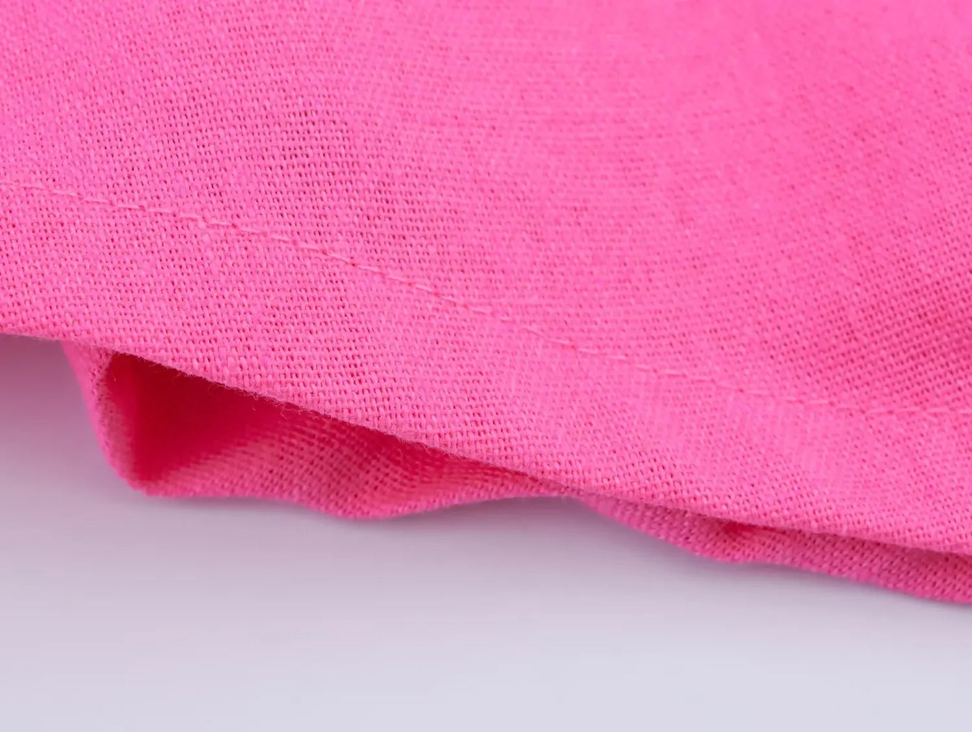 Women's asymmetrical V-neck design linen top