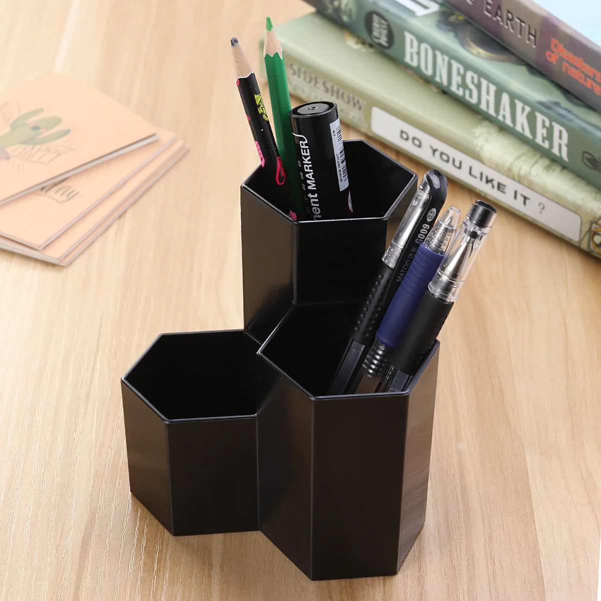 Pen Holder Creative Storage ganizer Desk Stand Slot Cup Stationery Makeup Box Home Office School Supplies Container Desktop